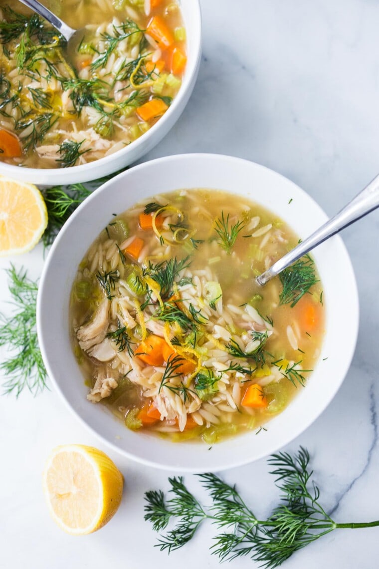 Lemon Chicken Orzo Soup | Feasting At Home