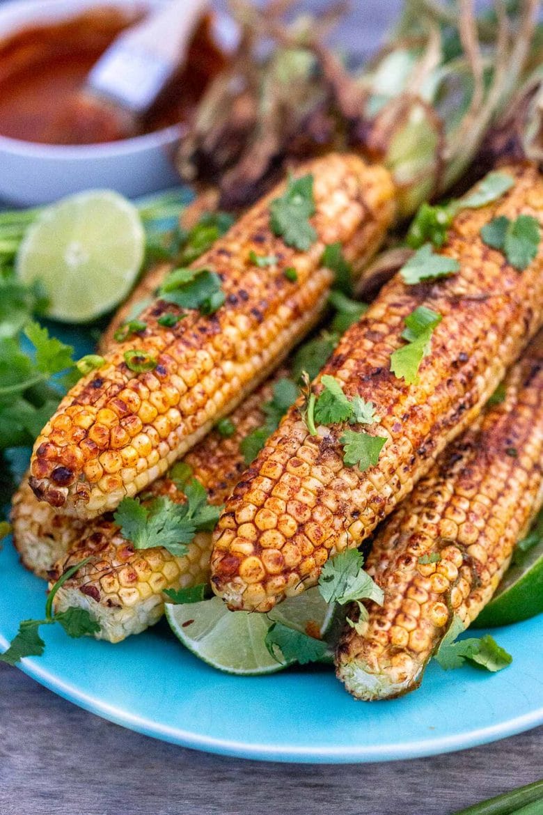 Mexican Grilled Corn with Cilantro and Lime | Feasting at Home