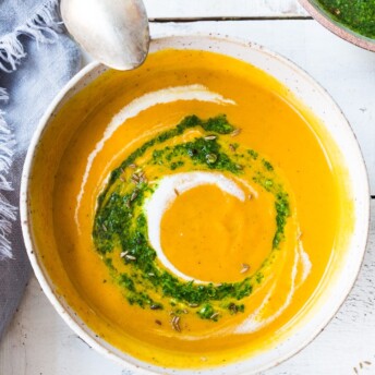 North African Carrot Soup with Chermoula | Feasting At Home