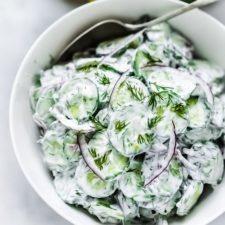 Creamy Cucumber Salad with Lemon Yogurt Dressing