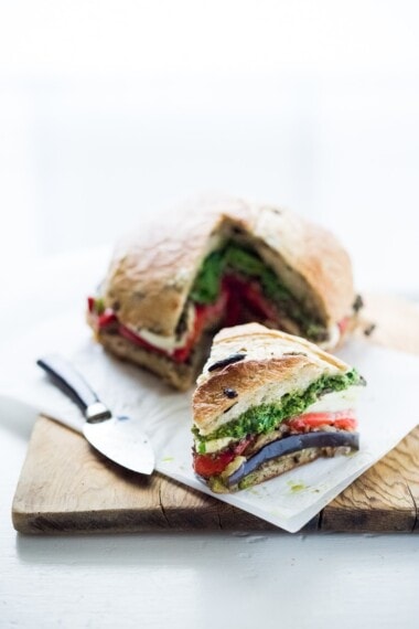 Muffuletta Sandwich with Grilled Eggplant | Feasting At Home