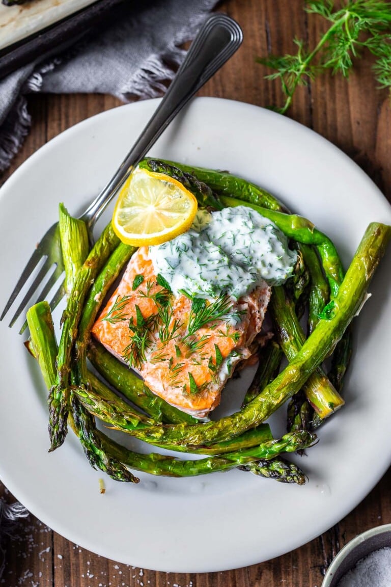 Baked Salmon with Dill Sauce | Feasting At Home