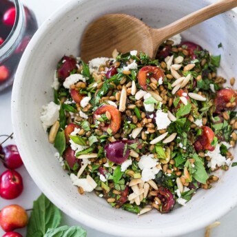 Pickled Cherry and Farro Salad | Feasting At Home