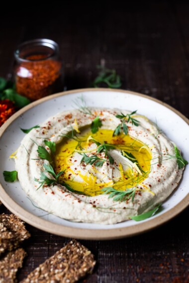 Lemony Artichoke White Bean Dip | Feasting At Home