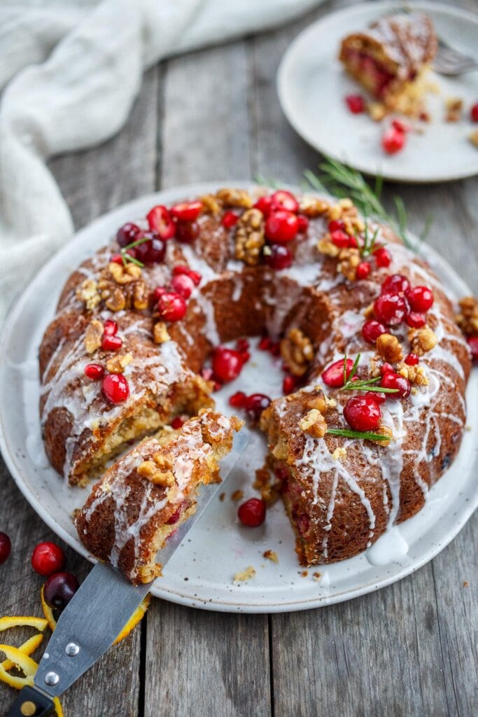 Festive Cranberry Cake with Orange and Walnuts | Feasting At Home