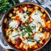 Baked Gnocchi with Kale & Sausage | Feasting At Home