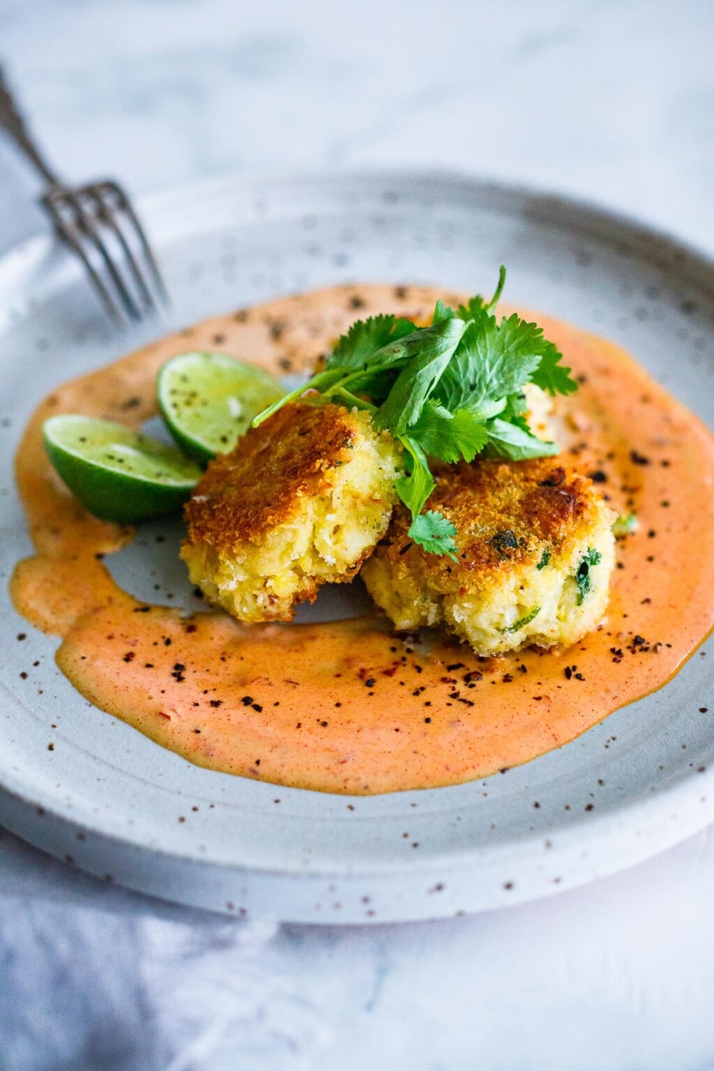 Crab Cakes with Cilantro & Lime Feasting At Home