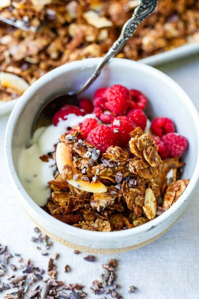 Dark Chocolate Granola with Cacao Nibs | Feasting At Home